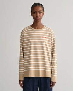 Logo Striped Ls T-Shirt - Dark Khaki