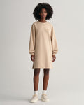 Logo Volume Ls C-Neck Dress - Dry Sand