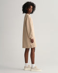 Logo Volume Ls C-Neck Dress - Dry Sand