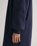 Logo Volume Ls C-Neck Dress - Evening Blue