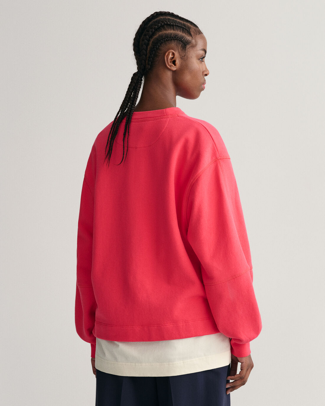 Logo Volume C-Neck Sweat - Magenta Pink