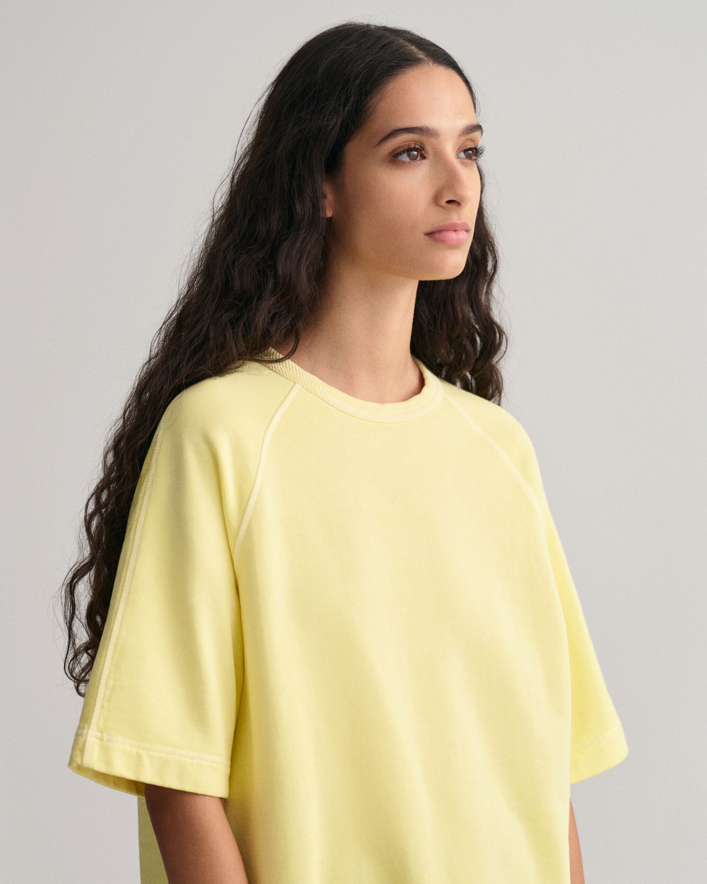 Sunfaded Ss C-Neck Sweat - Lemonade Yellow