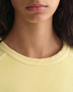 Sunfaded Ss C-Neck Sweat - Lemonade Yellow