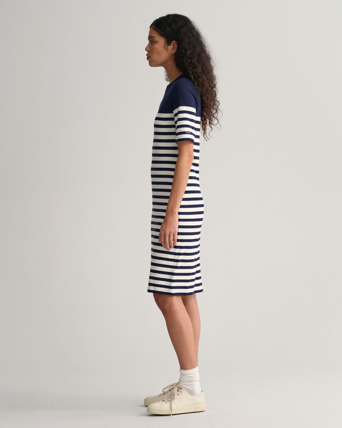 Striped SS T-Shirt Dress - Evening Blue