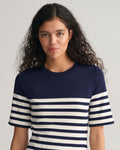 Striped SS T-Shirt Dress - Evening Blue
