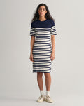 Striped SS T-Shirt Dress - Evening Blue