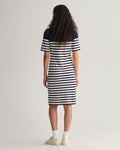 Striped SS T-Shirt Dress - Evening Blue