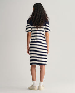 Striped SS T-Shirt Dress - Evening Blue