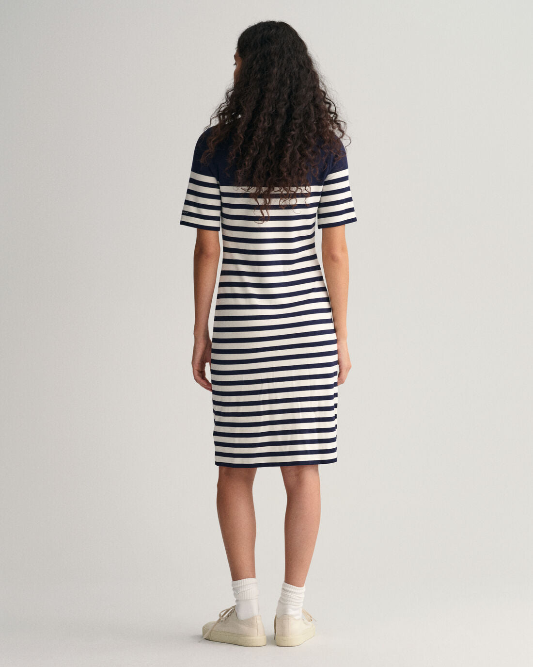 Striped SS T-Shirt Dress - Evening Blue