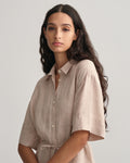 Relaxed Ss Linen Shirt Dress - Horn Beige