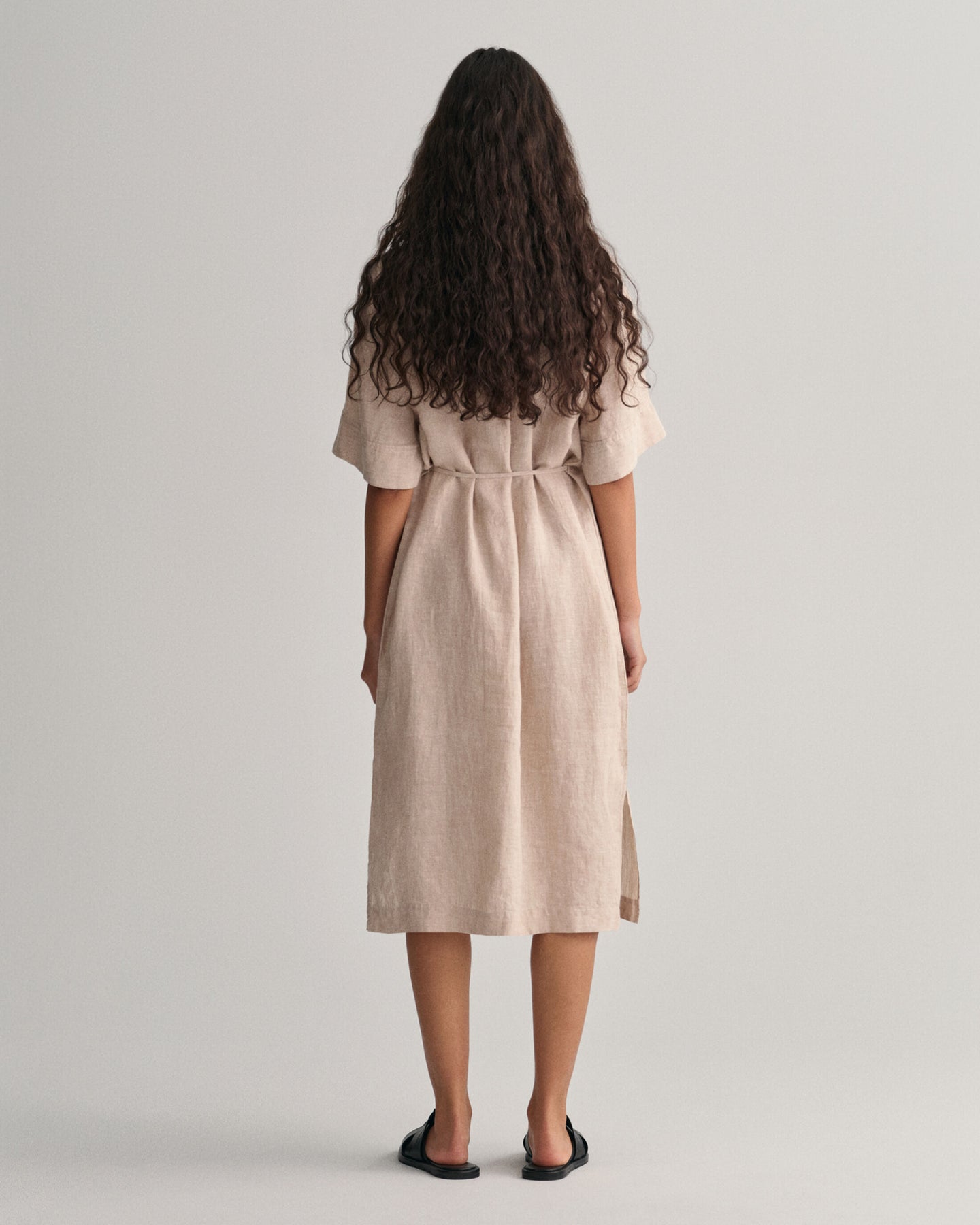 Relaxed Ss Linen Shirt Dress - Horn Beige