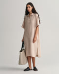 Relaxed Ss Linen Shirt Dress - Horn Beige