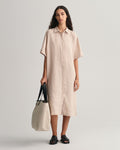 Relaxed Ss Linen Shirt Dress - Horn Beige