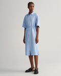 Relaxed Ss Linen Shirt Dress - Gentle Blue