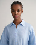 Relaxed Ss Linen Shirt Dress - Gentle Blue