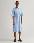 Relaxed Ss Linen Shirt Dress - Gentle Blue