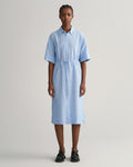 Relaxed Ss Linen Shirt Dress - Gentle Blue