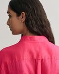 Relaxed Ss Linen Shirt Dress - Magenta Pink