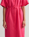 Relaxed Ss Linen Shirt Dress - Magenta Pink