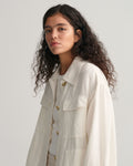 Linen Viscose Shirt Jacket - Eggshell