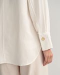 Linen Viscose Shirt Jacket - Eggshell