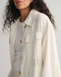 Linen Viscose Shirt Jacket - Eggshell