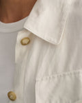 Linen Viscose Shirt Jacket - Eggshell