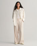 Linen Viscose Shirt Jacket - Eggshell