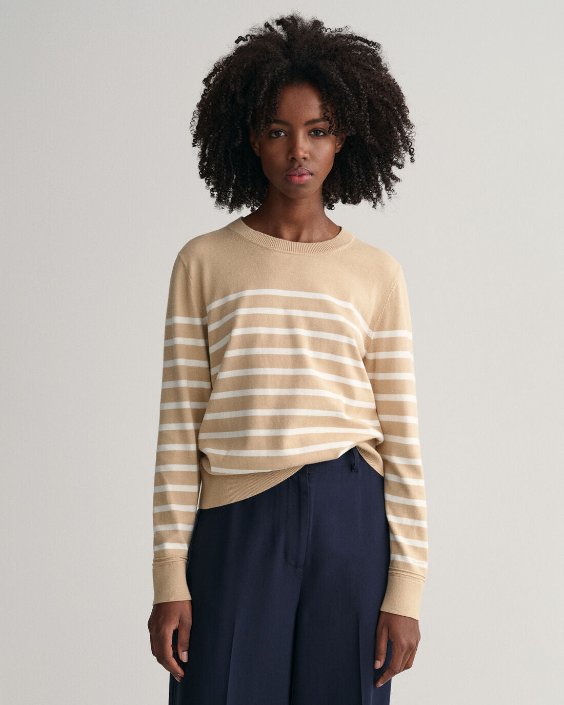 Light Cotton Breton C-Neck - Dry Sand