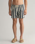CF Block Stripe Swim Shorts - Evening Blue