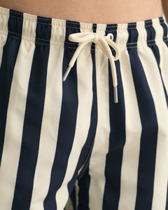 CF Block Stripe Swim Shorts - Evening Blue