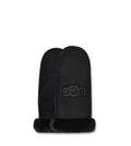 W Sheepskin Embroidered Mitten - Black