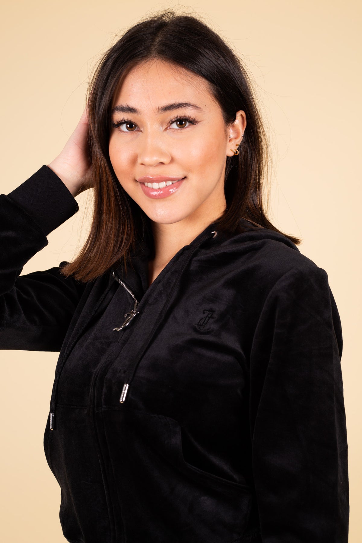 Robertson Classic Velour Zip Hoodie - Black