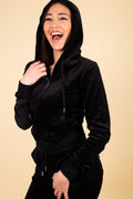 Robertson Classic Velour Zip Hoodie - Black