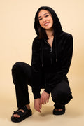 Robertson Classic Velour Zip Hoodie - Black