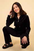Robertson Classic Velour Zip Hoodie - Black