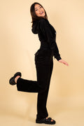 Robertson Classic Velour Zip Hoodie - Black