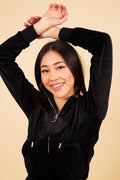 Robertson Classic Velour Zip Hoodie - Black