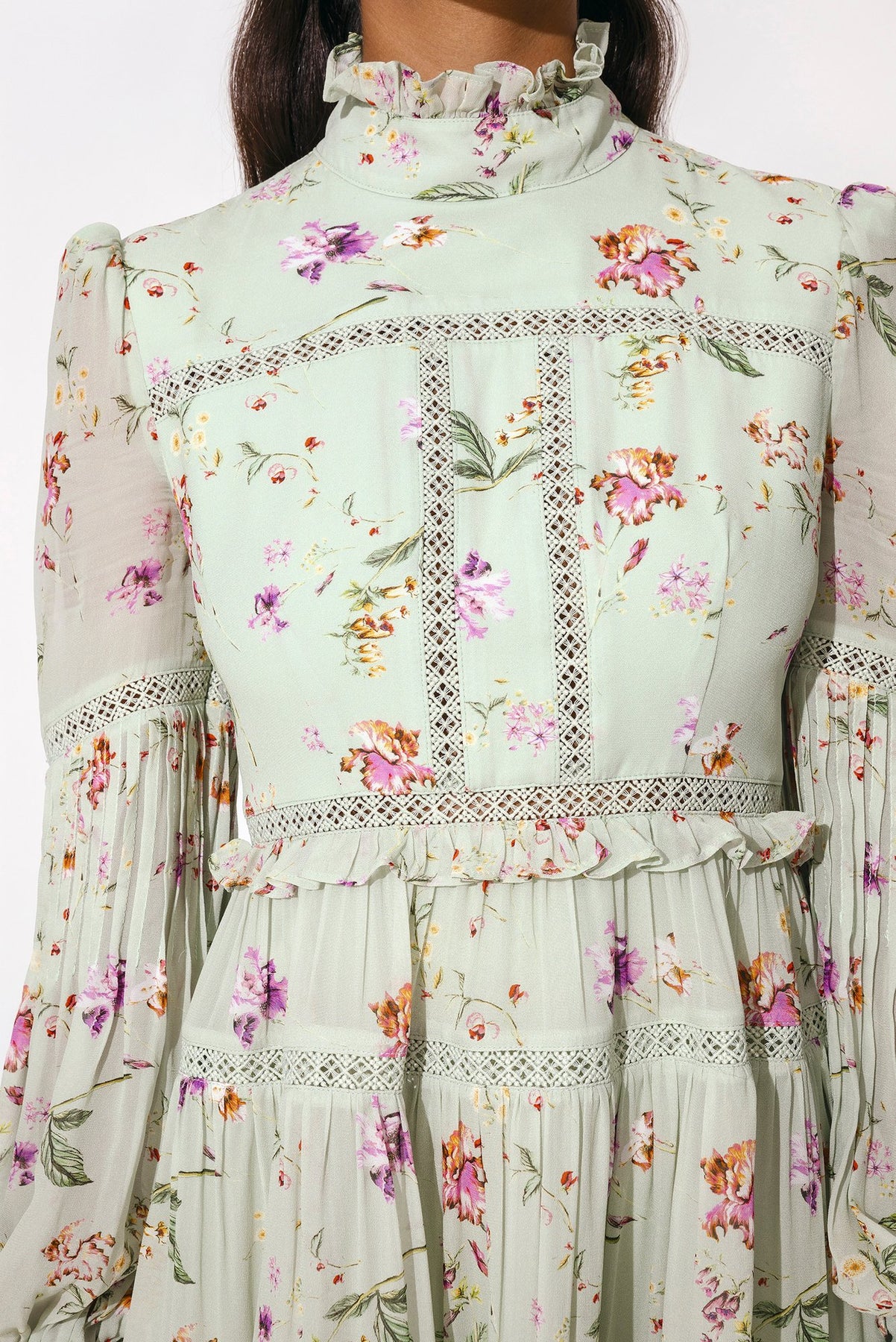 Francesca Dress - Soft Floral Pistachio