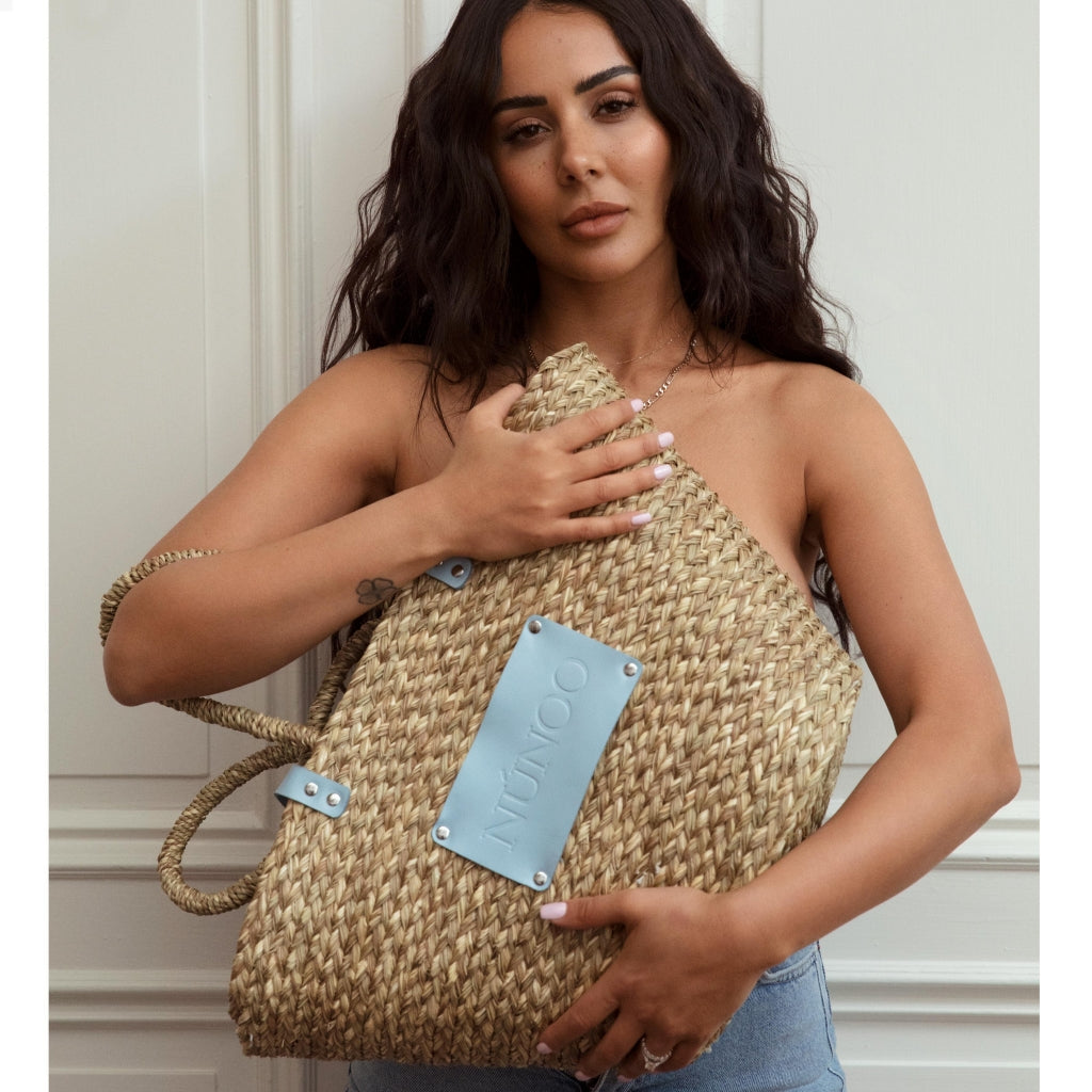 Small Beach Bag Blue - Light Blue - Núnoo - Tilbehør - VILLOID.no