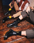 Dr. Martens 2976 Yellow Stitch Smooth Leather Chelsea Boots