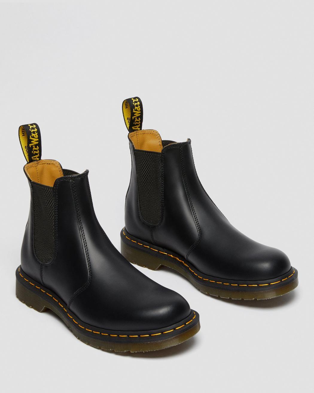Dr. Martens 2976 Yellow Stitch Smooth Leather Chelsea Boots