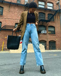 Dr. Martens 2976 Yellow Stitch Smooth Leather Chelsea Boots
