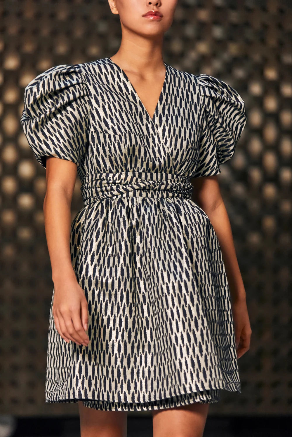 Delilah Dress - Midnight Blue Metallic
