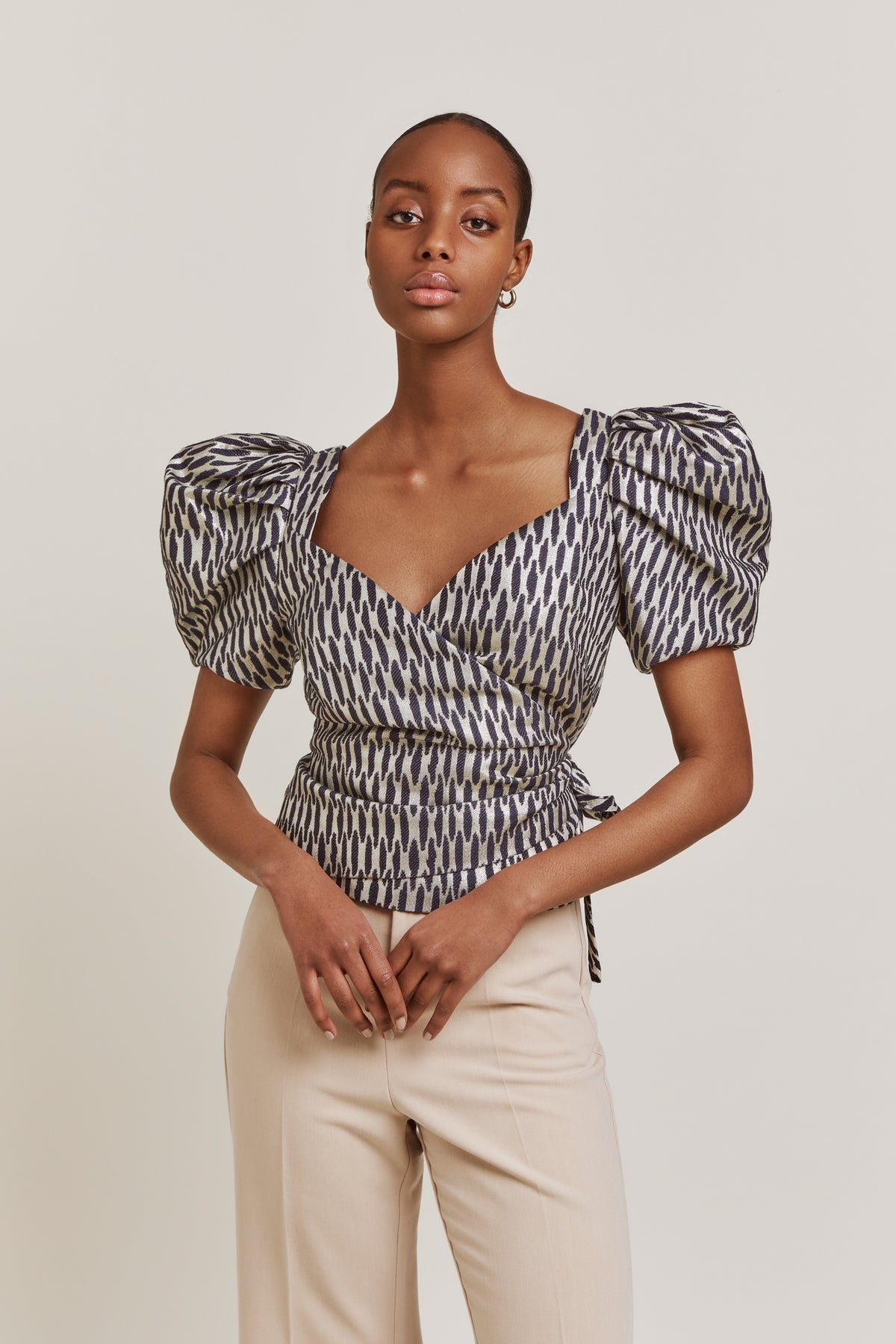 Ditte Blouse - Midnight Blue Metallic