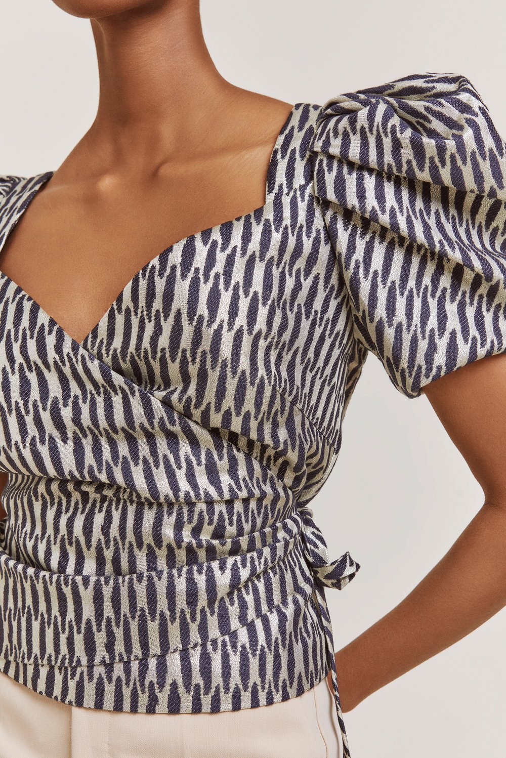 Ditte Blouse - Midnight Blue Metallic