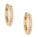 Mini Pave Huggie Hoop-örhängen, guld