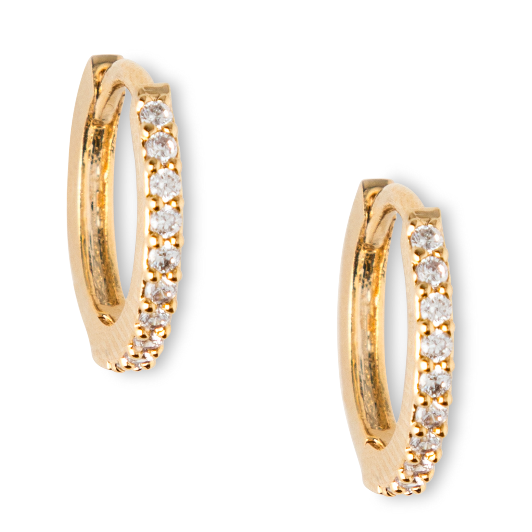 Mini Pave Huggie Hoop-örhängen, guld