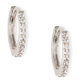 Mini Pave Huggie Hoop Örhängen - Silver