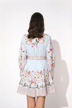 Juliette Dress - Soft Floral Sky Blue